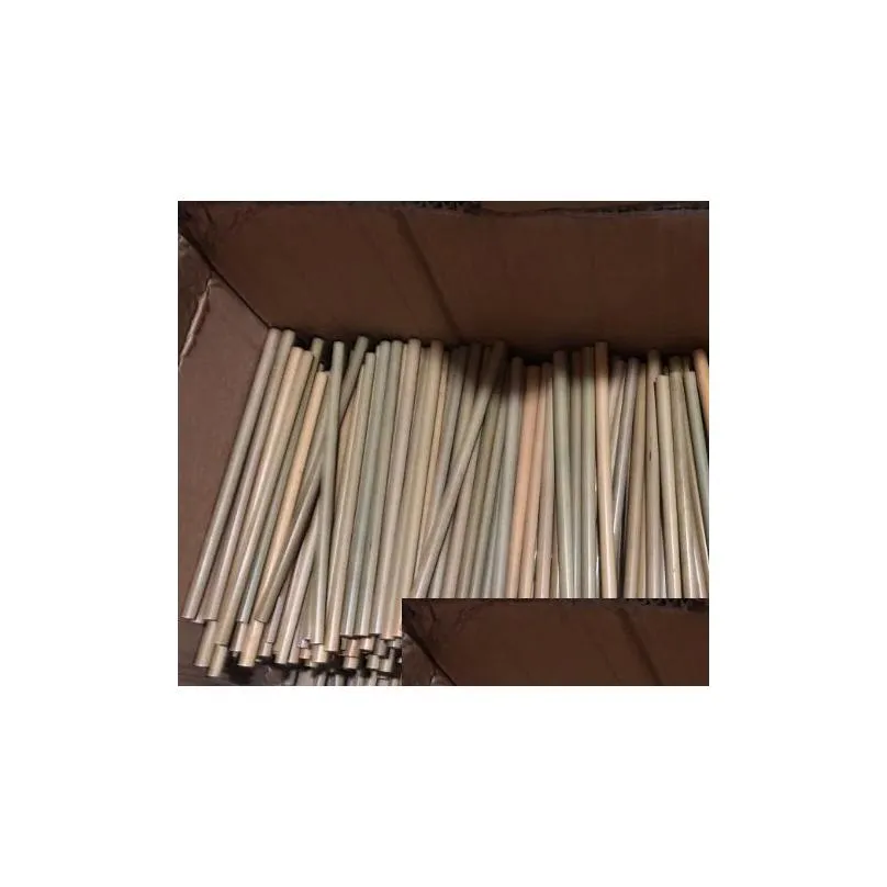 100% natural bamboo straw 23cm reusable drinking straw ecofriendly beverages straws cleaner brush for home party wedding bar drinking