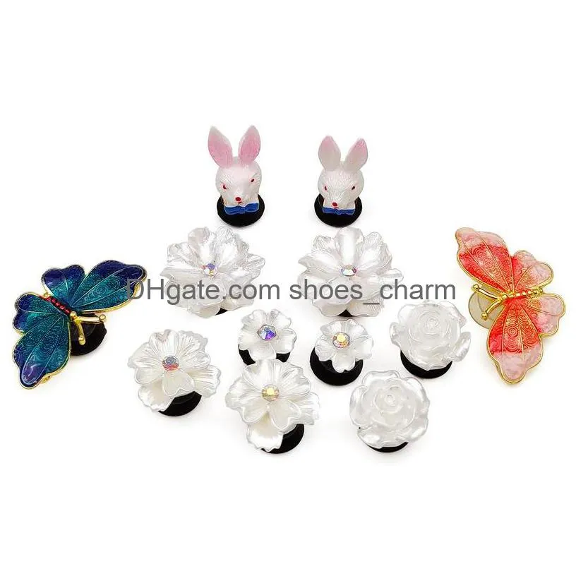 butterfly suitable for croc charms threedimensional rabbit buckle diy shoe flower slippers decoration