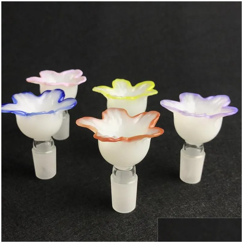 14mm 18mm male glass bowl with thick pyrex hookah colorful flower style bong bowls for smoking bongs water pipes