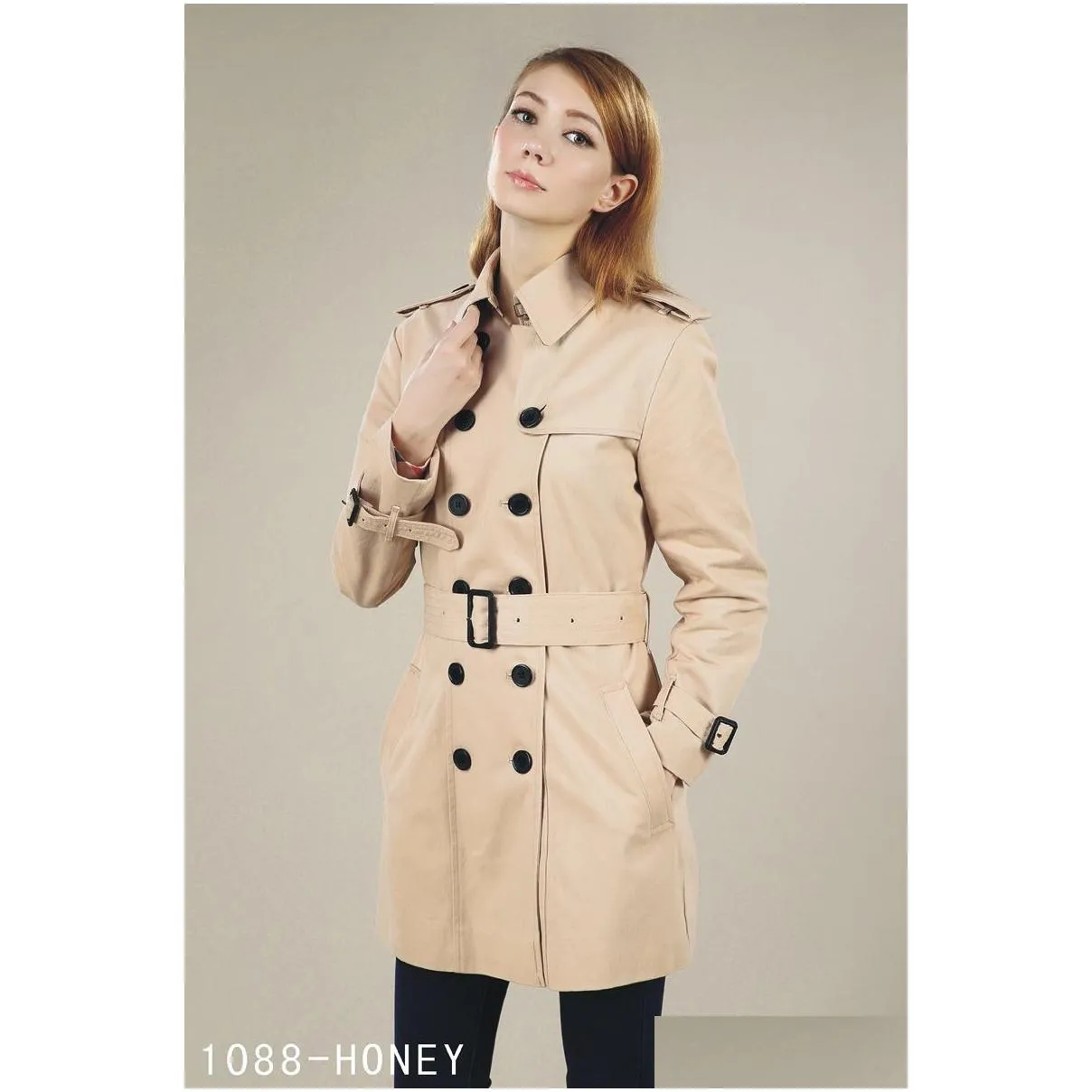 womens trench coats autumn fashion elegant belt coat women loose midlength windbreaker female casual jackets