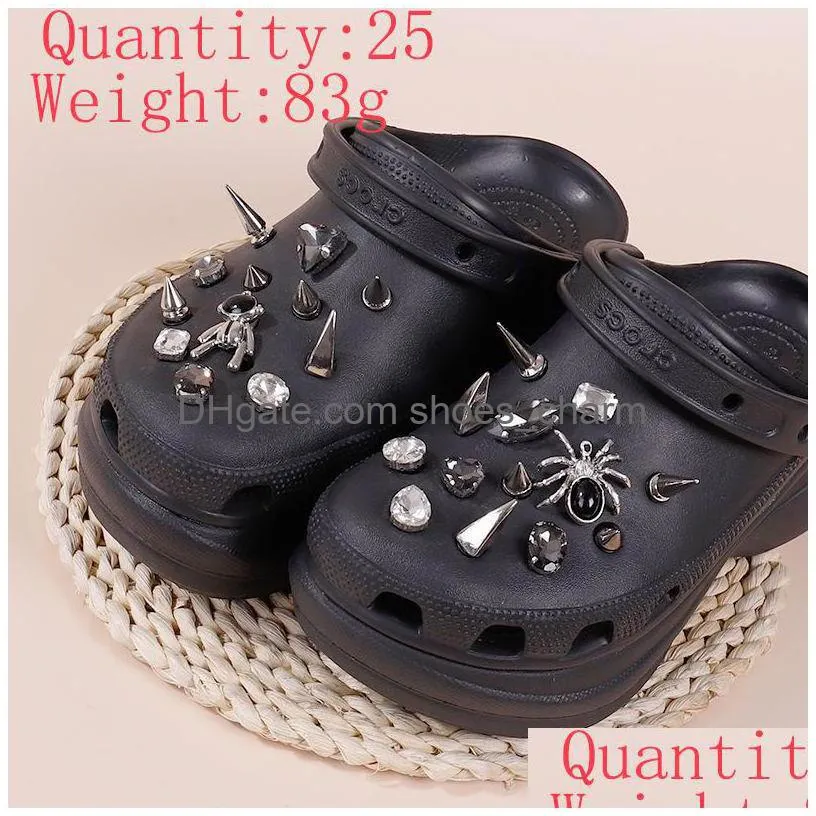 charms designer punk rivets diy shoe decoration croc jibz clogs luxury rhinestone childrens gifts for boys and girls