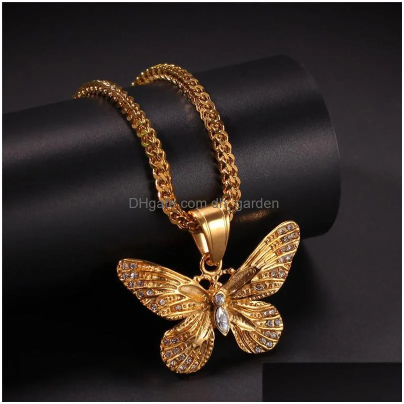 iced out mens butterfly pendant necklace designer hip hop jewelry butterfly necklaces