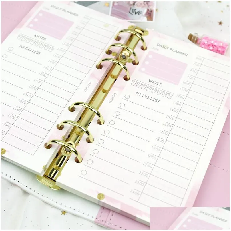 a5 a6 notebook index divider for daily planner 40 sheets notepads paper colorful card papers 6 holes