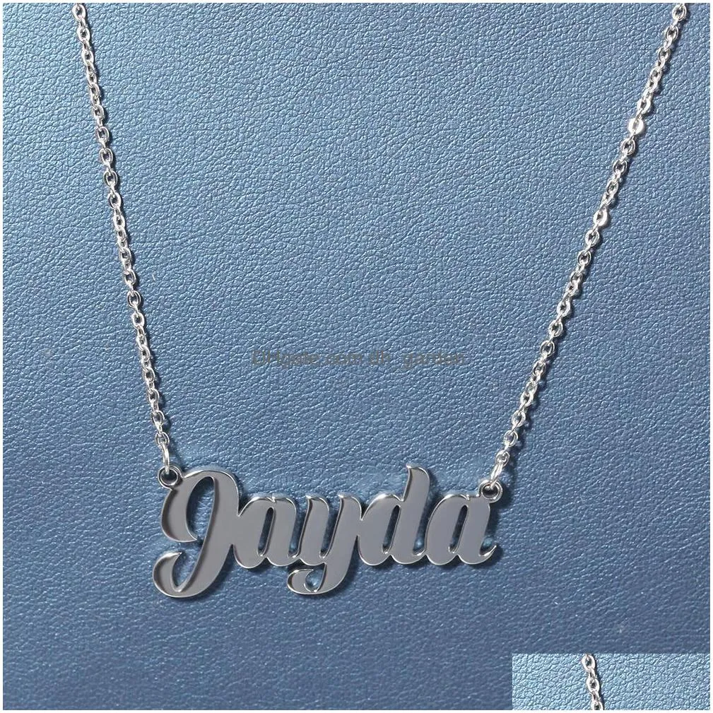 az custom name letters gold necklaces womens stainless steel choker mens fashion hip hop jewelry diy letter pendant necklace