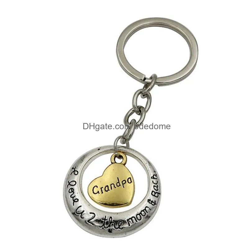 A Loving Family Members Key Ring I Love You To The Moon And Back Metal Chain Creative Families Gift Drop Delivery Dhdt5