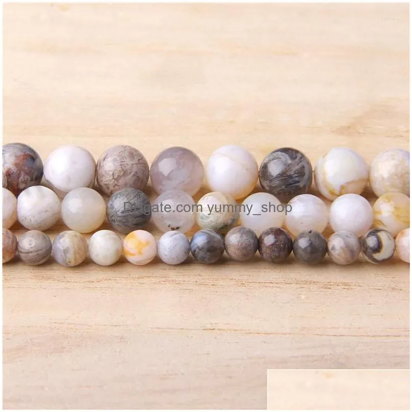 beads natural bamboo leaf agates stone loose round ball for diy necklace bracelet jewelry making findings bead