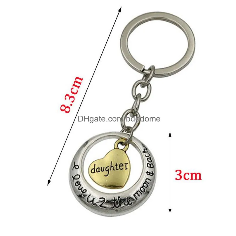 A Loving Family Members Key Ring I Love You To The Moon And Back Metal Chain Creative Families Gift Drop Delivery Dhdt5