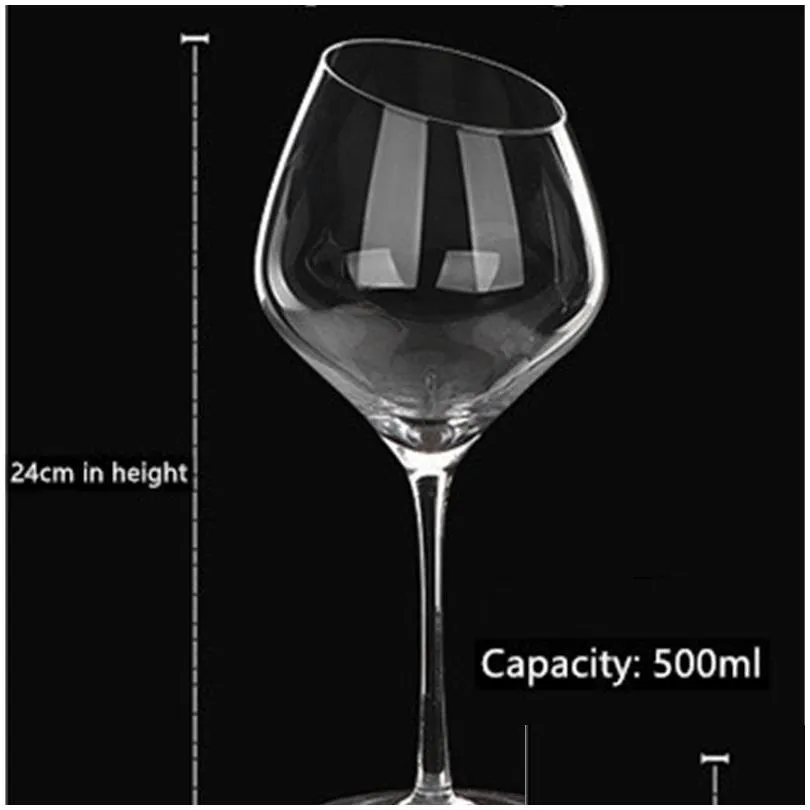 Wine Glasses Red Wine Glass Set Household Goblet Luxury Crystal European High-End Oblique Bordeaux 210326 Drop Delivery Home Garden Ki Otvzp