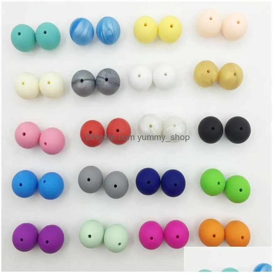 20mm round beads silicone teething beads round shape loose beads baby safe chewing necklace baby nursing259x