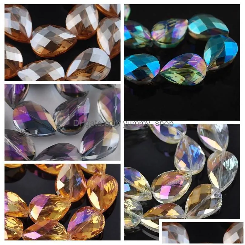 other teardrop faceted crystal glass 18x13mm 24x17mm loose beads for jewelry making diy craftsother toby22