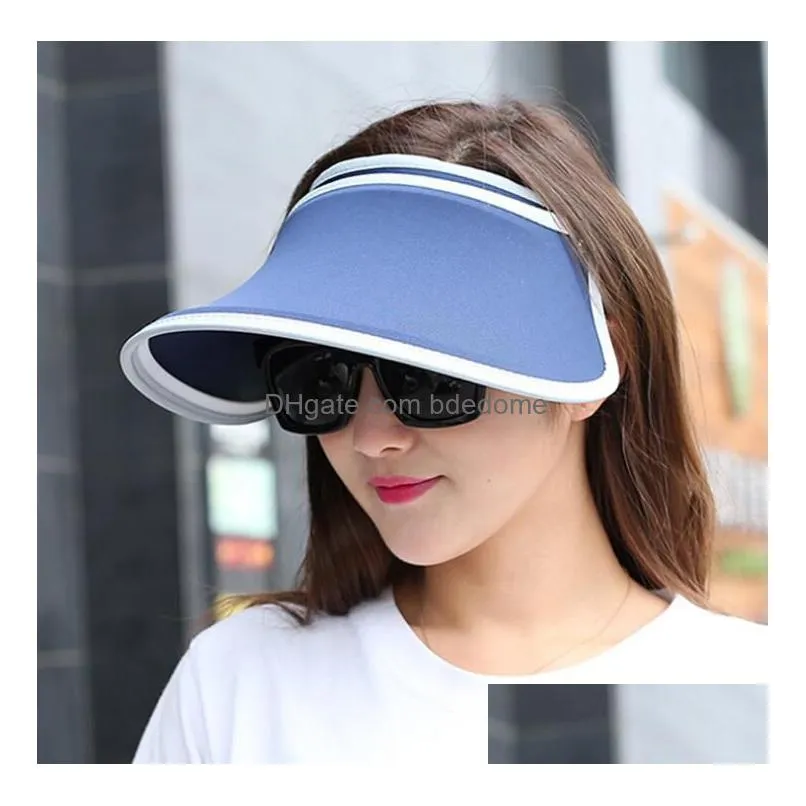 Summer Woman Sun Hats High Quality Empty Top Hat Anti-Uv Sunbonnets Ladies Girls Outdoor Sports Adjustable Cap Nice Visors Ship Drop D Dhfwk