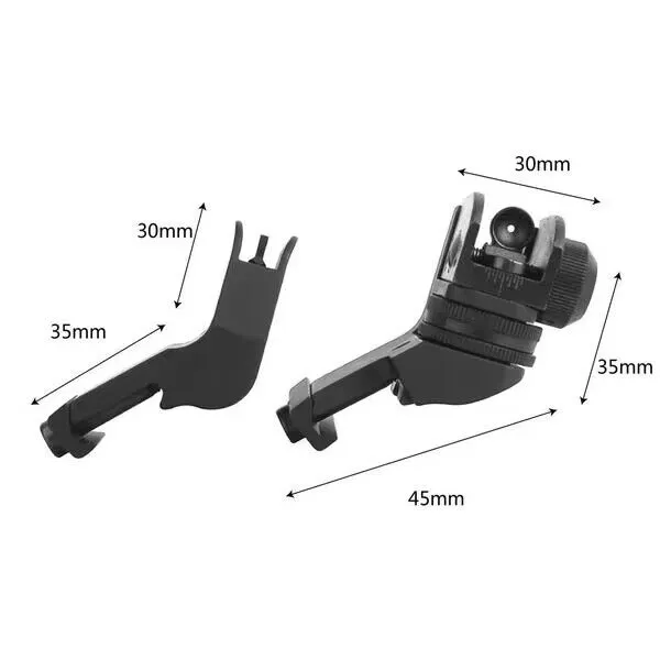 Front and Rear 45 Degree Offset Rapid Transition BUIS Backup Iron Sight Set