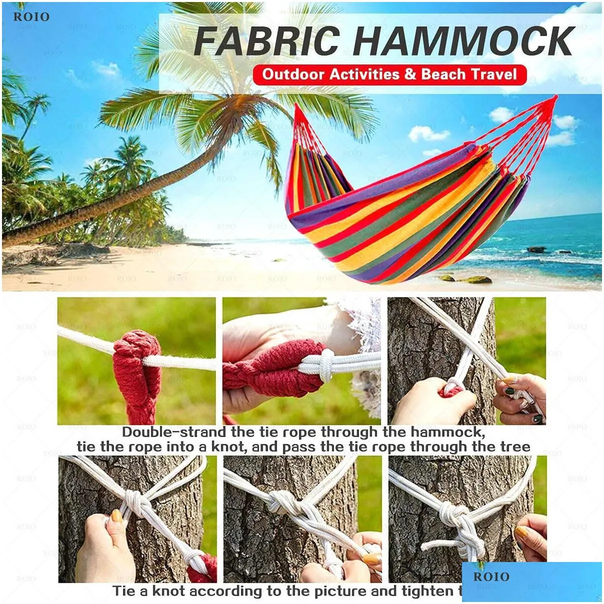 Hammocks Hammocks Cam Hammock Thickened Durable Fabric Canvas Single Travel Swing Chair Hanging Bed Double Outdoor With Bag Drop Deliv Otoju