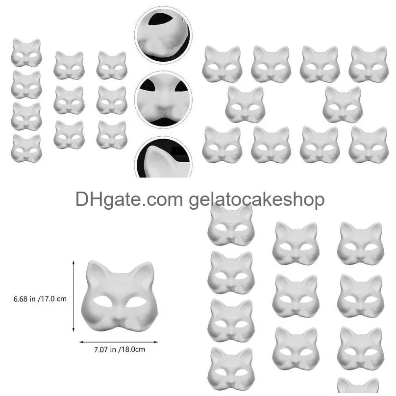 10pcs diy paintable mask lightweight durable cosplay prop masquerade cat face 220715