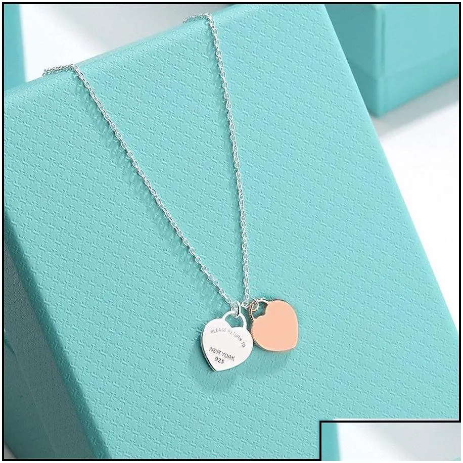 pendant necklaces pendant necklaces design brand classic double heart love necklace clavicle cupronickel gold sier for women jewelry