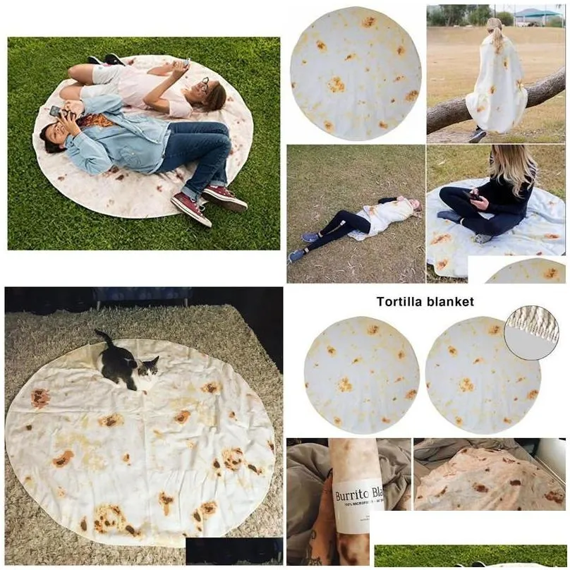 blankets tortilla blanket letter printing rug round burrito small carpet for office home cam picnic outdoor dropship drop delivery g