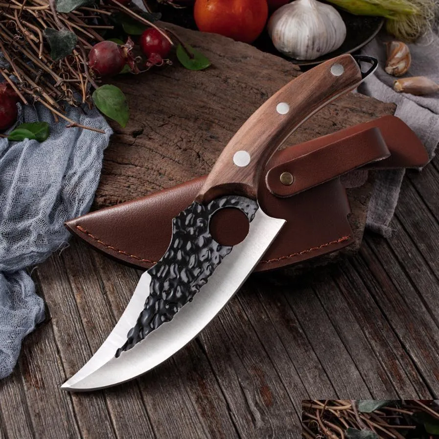 6 meat cleaver butcher knife stainless steel hand forged boning knife chopping slicing kitchen knives cookware camping kinv313e