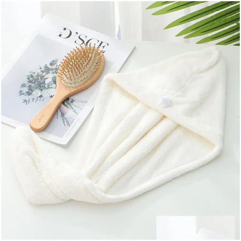 Towel Dry Hair Caps Microfiber Quick Shower Magic Absorbent Towel Drying Turban Wrap Spa Bathing Cap Hha-1669 Drop Delivery Home Garde Dhyju
