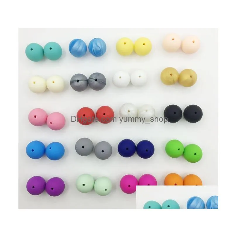 20mm round beads silicone teething beads round shape loose beads baby safe chewing necklace baby nursing259x