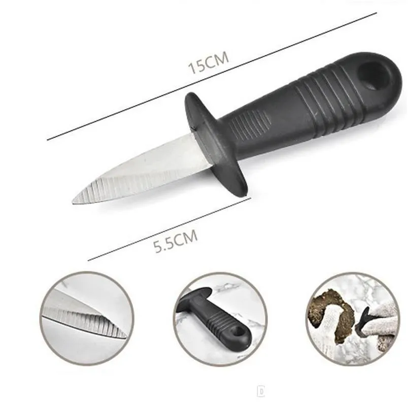 Open Shell Scallops Seafood Oyster Knife Multifunction Utility Kitchen Tools Stainless Steel Handle Oyster Knife Sharp-edged Shucker
