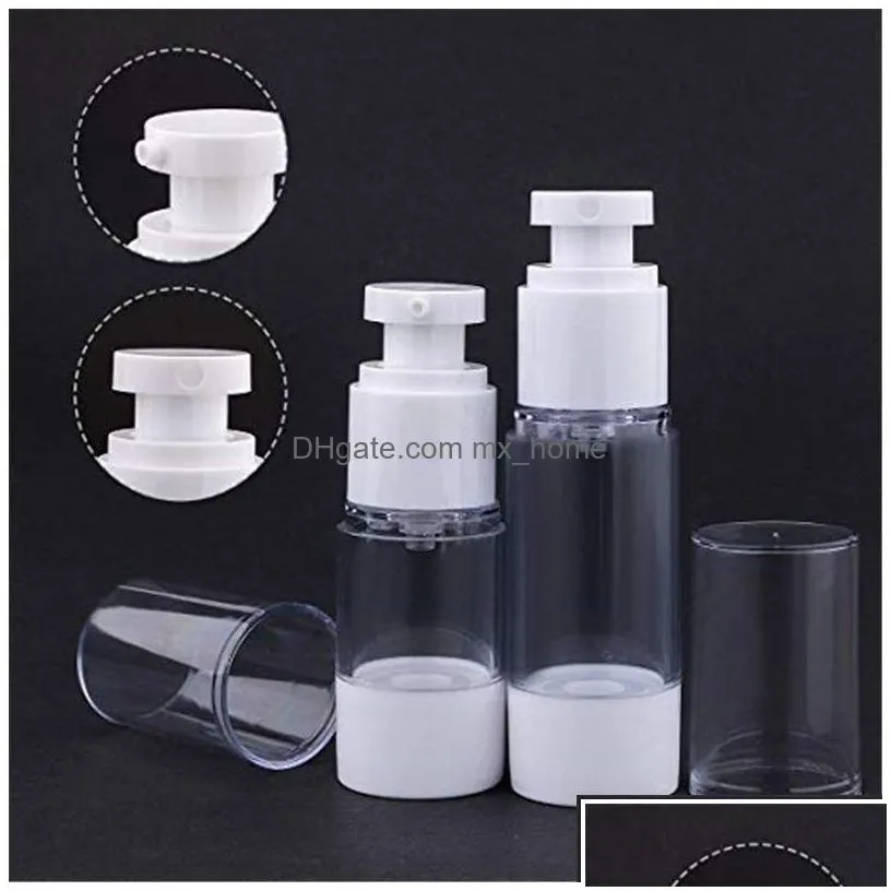 wholesale packing bottles wholesale 15ml 30ml 50ml 80ml 100ml 120ml airless pump bottle vacuum press lotion spray containers refillable portable