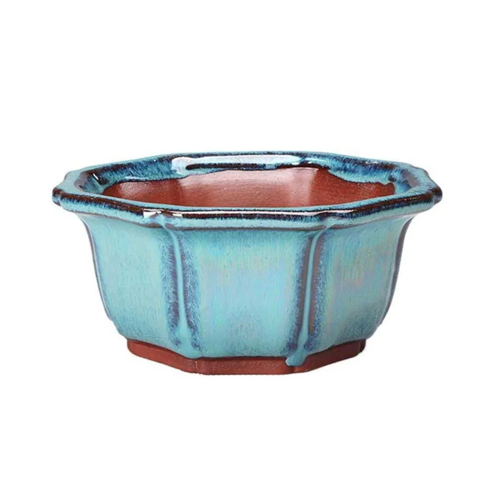 Planters & Pots Chinese Style Bonsai Pots Breathable Stoare With Holes Training Flowerpot Ceramic Crafts 210712 Drop Delivery Home Gar Ot8Sz