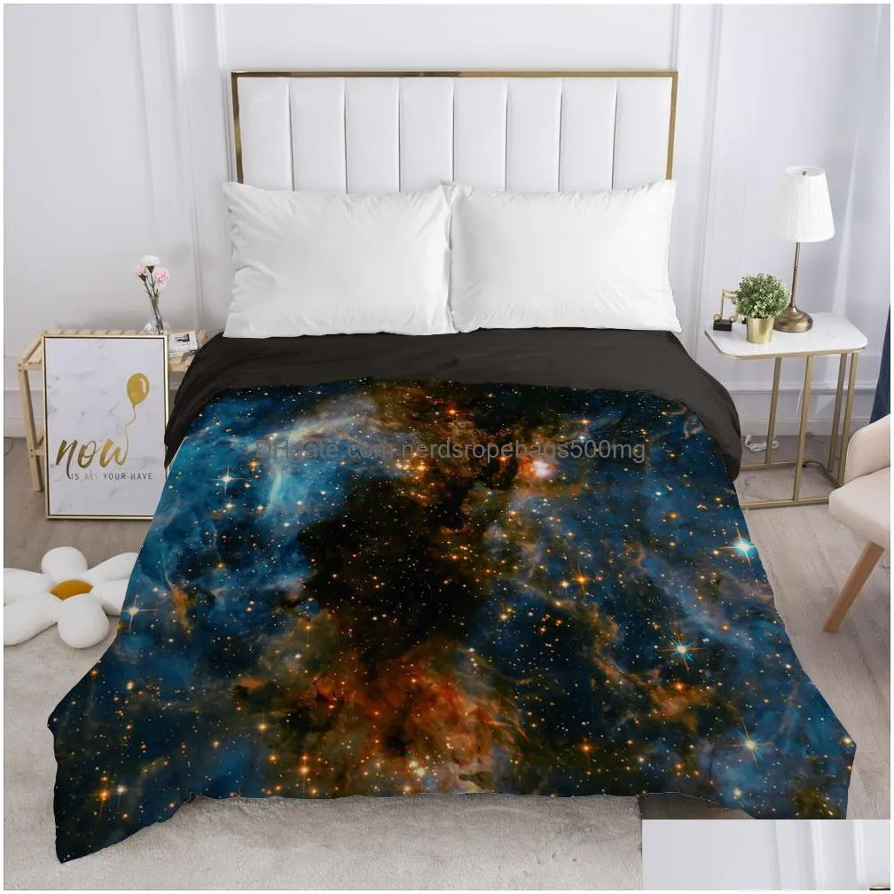 Bedding Sets Bedding Sets 3D Europe Queen King Duvet Er 3Pcs Blanket Quilt Comforter Case Pillowcases Bed Galaxy 221208 Drop Delivery Dhiow