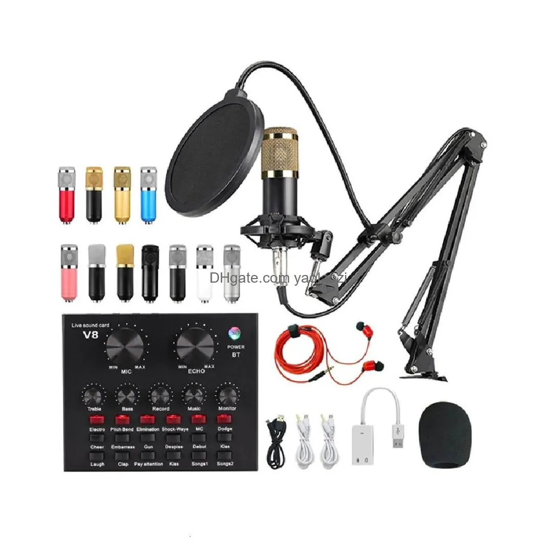 voice changers bm800 professional microphone condenser mic v8 v9 v10 sound card pc computer audio usb recording studio game live broadcast ktv