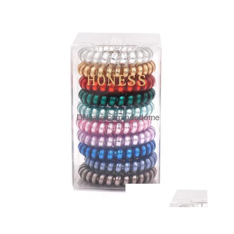 New Design Candy Color Telephone Wire Cord Headband For Women Girls Elastic Hair Rubber Bands Ties Jewelry Accessories Drop Delivery Dhsxc