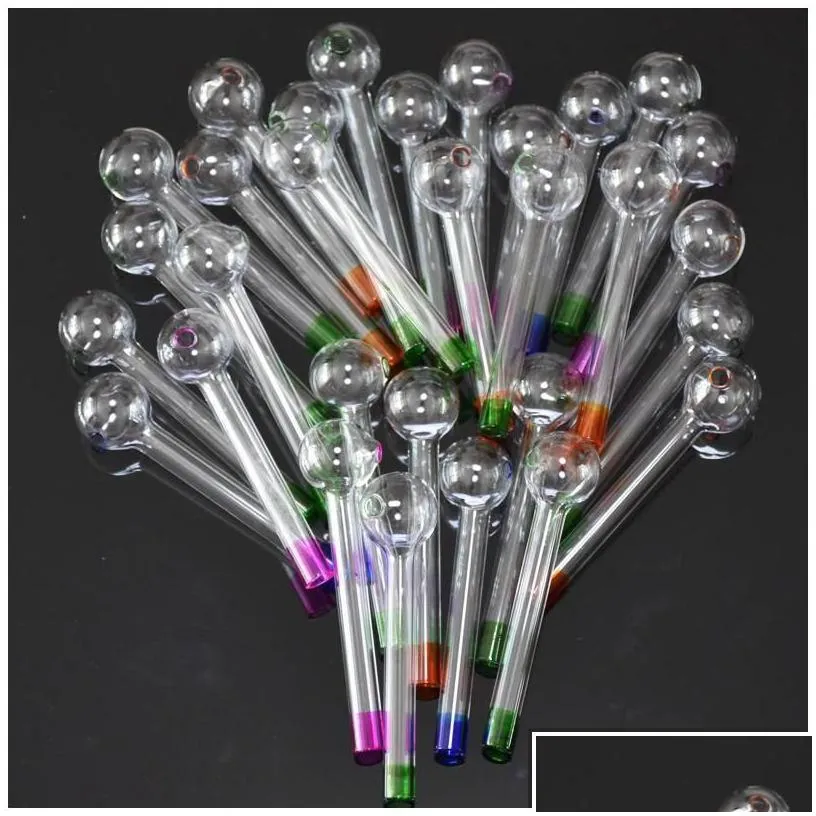 smoking pipes 10.5cm length pyrex colorf glass oil burner pipe nail burning jumbo concentrate thick clear tubes drop delivery ho