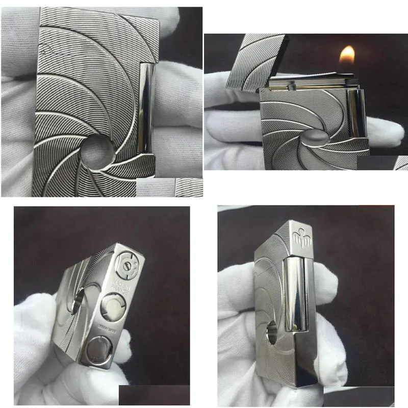 2022 st lighter bright sound gift with adapter luxury men accessories gold silver pattern for boyfriend gift 11707116580