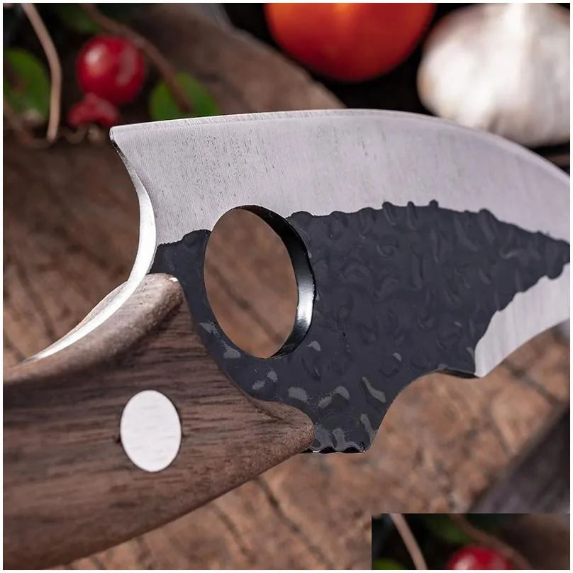 6 meat cleaver butcher knife stainless steel hand forged boning knife chopping slicing kitchen knives cookware camping kinv313e