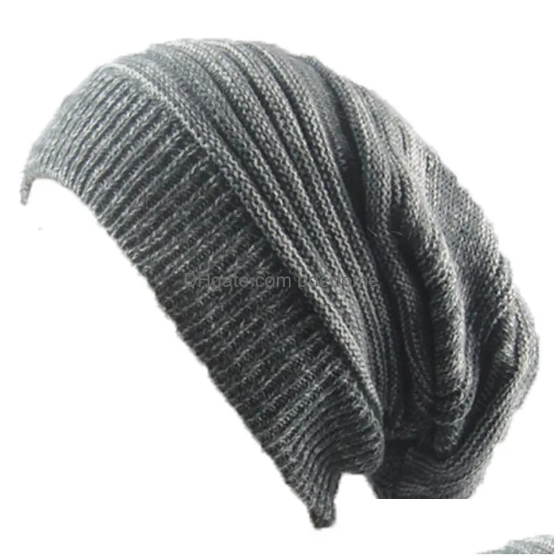 6 Colors Two-Color Pleated Knit Cap Thermal Plover Acrylic Pile Up Hat Outdoor Travel Womens Warm Drop Delivery Dhegw