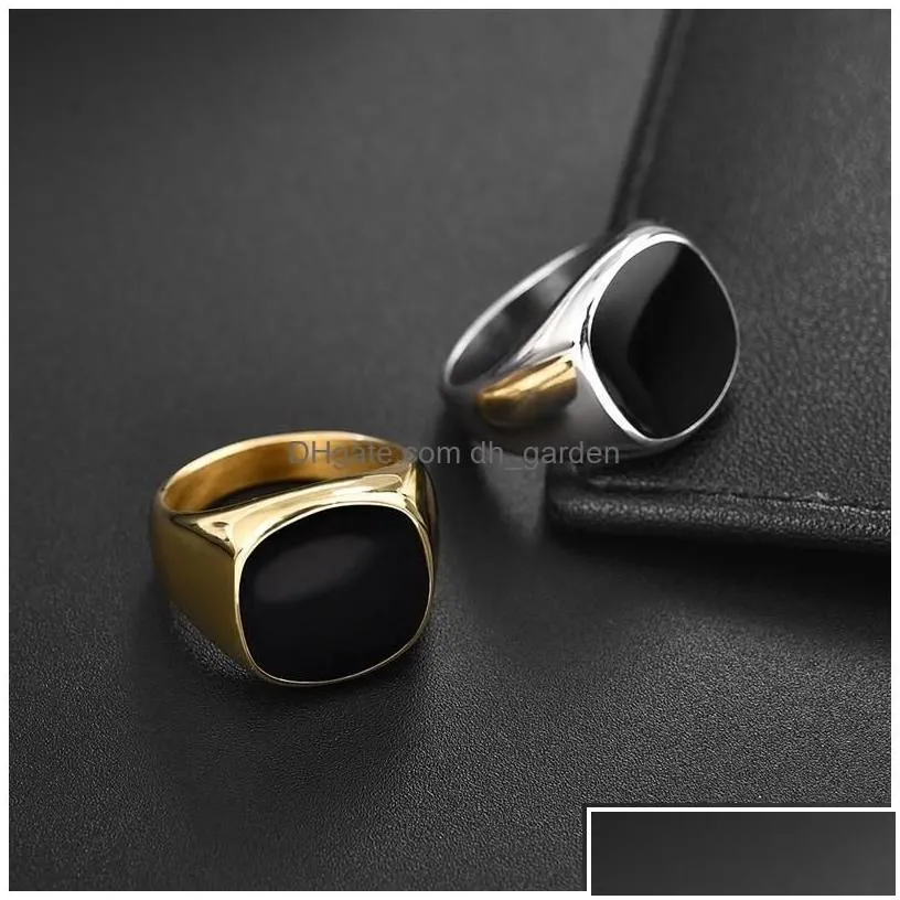 band rings mens ring punk rock smooth stainless steel signet for men hip hop party jewelry drop delivery dhgarden otnww