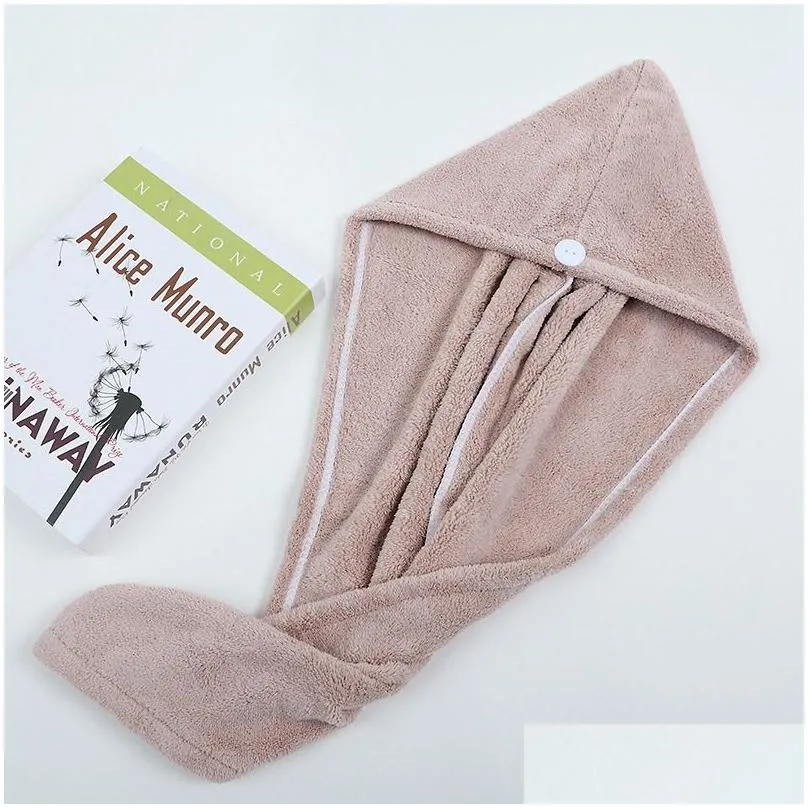 Towel Dry Hair Caps Microfiber Quick Shower Magic Absorbent Towel Drying Turban Wrap Spa Bathing Cap Hha-1669 Drop Delivery Home Garde Dhyju