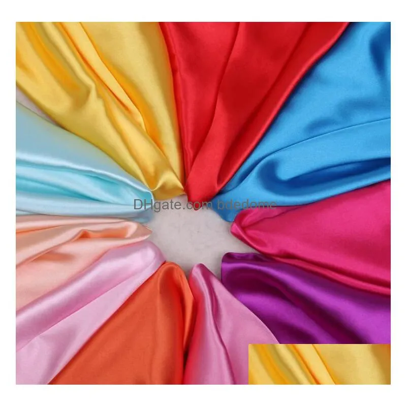 Women Square Scarf 60X60Cm Mti Pure Color Four Season Satin Silk Scarves Office Lady Headbands Bandana Drop Delivery Dh9Wo