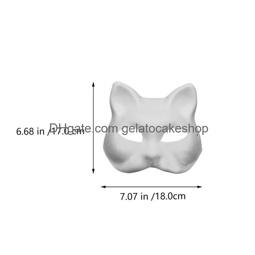 10pcs diy paintable mask lightweight durable cosplay prop masquerade cat face 220715