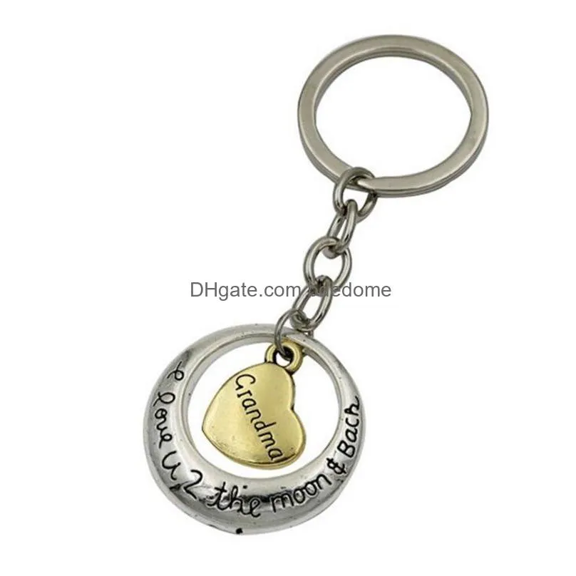 A Loving Family Members Key Ring I Love You To The Moon And Back Metal Chain Creative Families Gift Drop Delivery Dhdt5