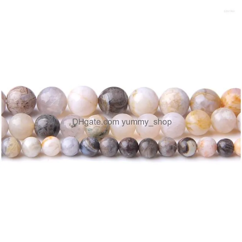 beads natural bamboo leaf agates stone loose round ball for diy necklace bracelet jewelry making findings bead