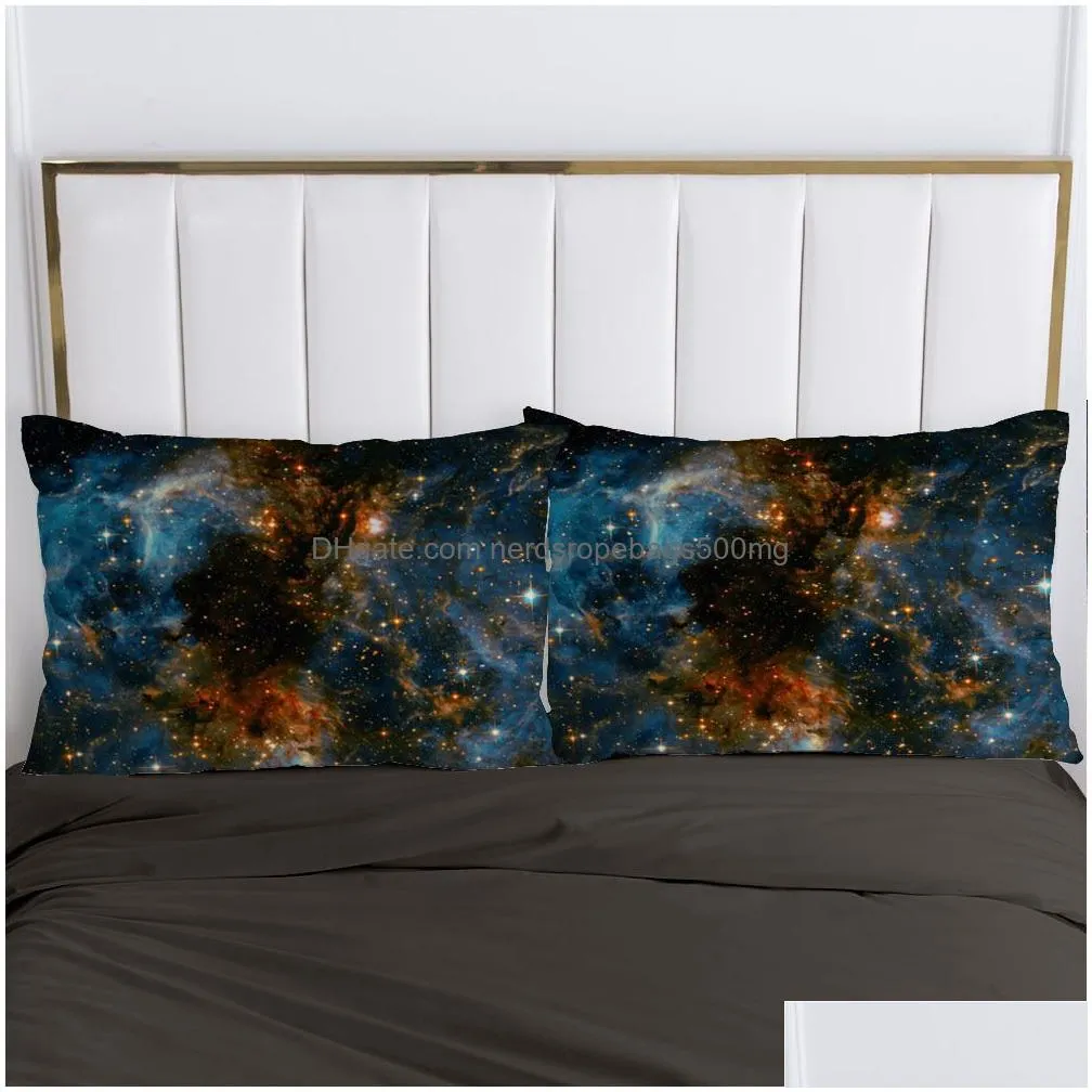 Bedding Sets Bedding Sets 3D Europe Queen King Duvet Er 3Pcs Blanket Quilt Comforter Case Pillowcases Bed Galaxy 221208 Drop Delivery Dhiow