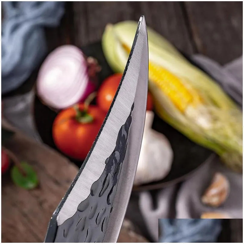 6 meat cleaver butcher knife stainless steel hand forged boning knife chopping slicing kitchen knives cookware camping kinv313e