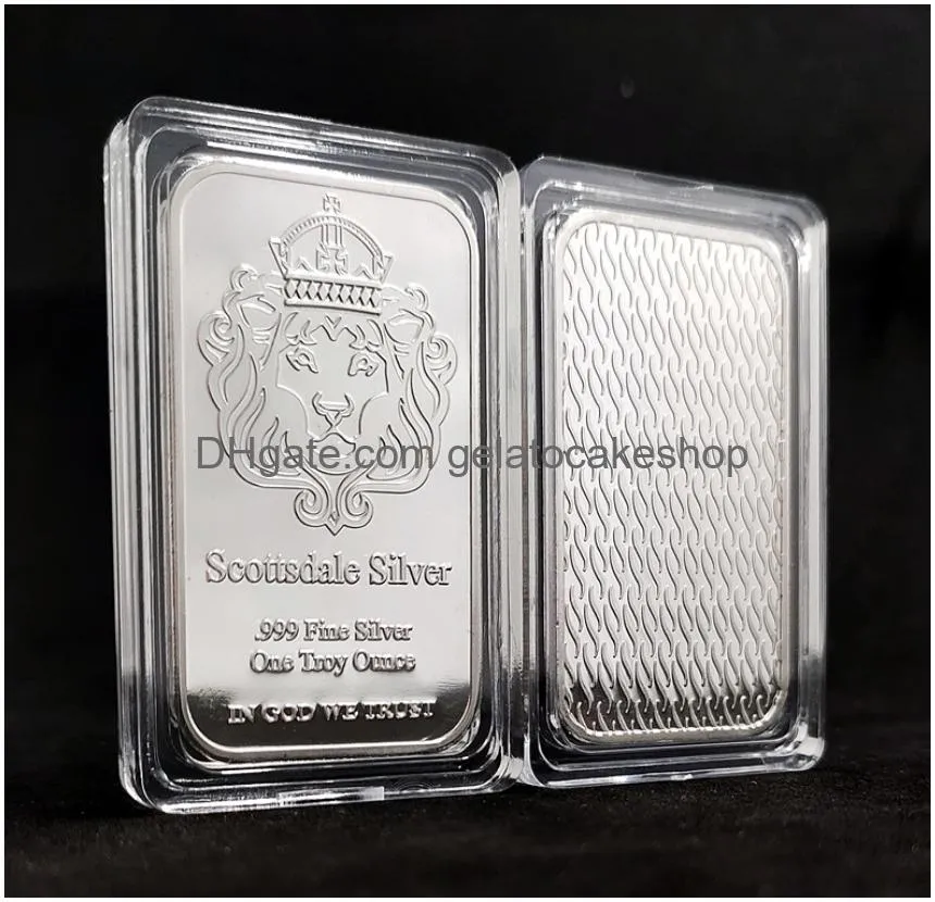 lingot 1 onces argent pur 999 scottsdale 1 oz fine silver 999 chunk bar
