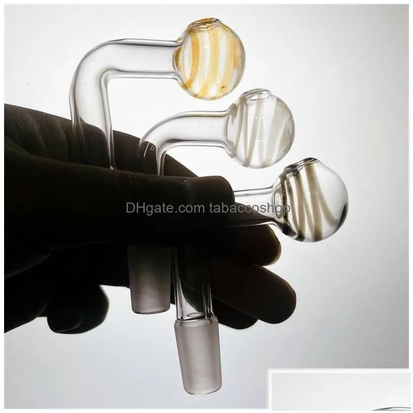 smoking pipes glass oil burner pipe thick 10mm 14mm 18mm male female pyrex clear curve water for bong 90 degree drop delivery home g