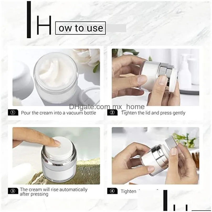 wholesale 15g 30g 50g acrylic airless jar vacuum cream bottle jars cosmetic packing pump bottles sample container