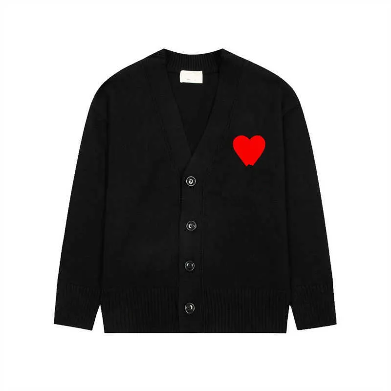 Designer Amis Cardigan Sweater  Hoodies  Coeur Love Heart Jacquard Man Woman France Fashion Brand Long Sleeve Clothing Pullover 61JF