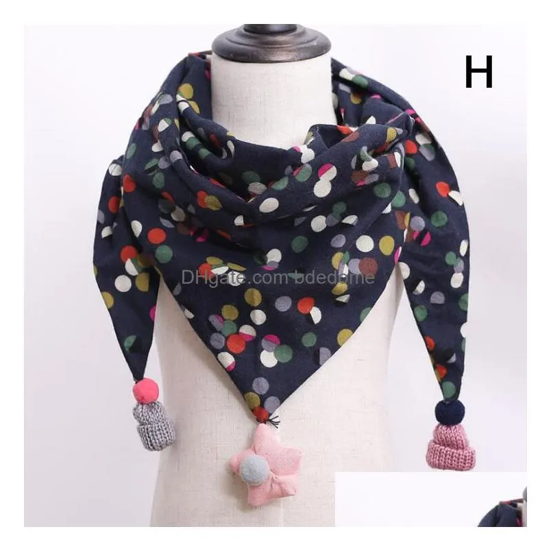 Spring Autumn Cotton Children Scarf Comfortable Kids Triangle With Cute Star Pendant Boy Girl Neckerchief Mticolor Drop Delivery Dhuvi