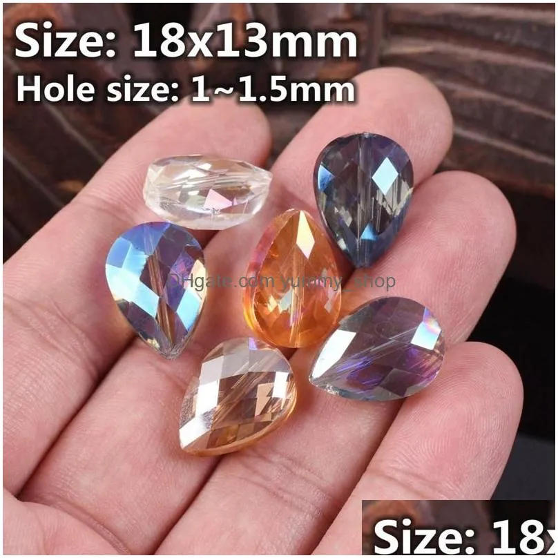 other teardrop faceted crystal glass 18x13mm 24x17mm loose beads for jewelry making diy craftsother toby22