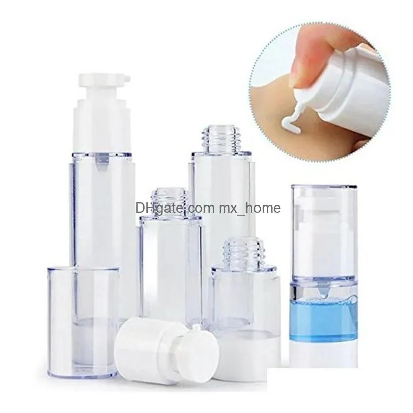 wholesale packing bottles wholesale 15ml 30ml 50ml 80ml 100ml 120ml airless pump bottle vacuum press lotion spray containers refillable portable