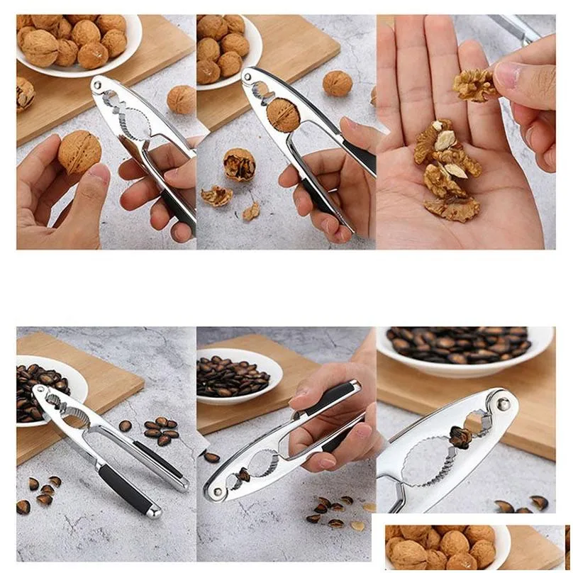 Other Kitchen Tools Zinc Alloy Multifunctional Nutcracker Plier Walnut Clip Almond Pecan Nut Cracker Fruit Hard Shell Remover Opener Hazelnut Filbert Tool