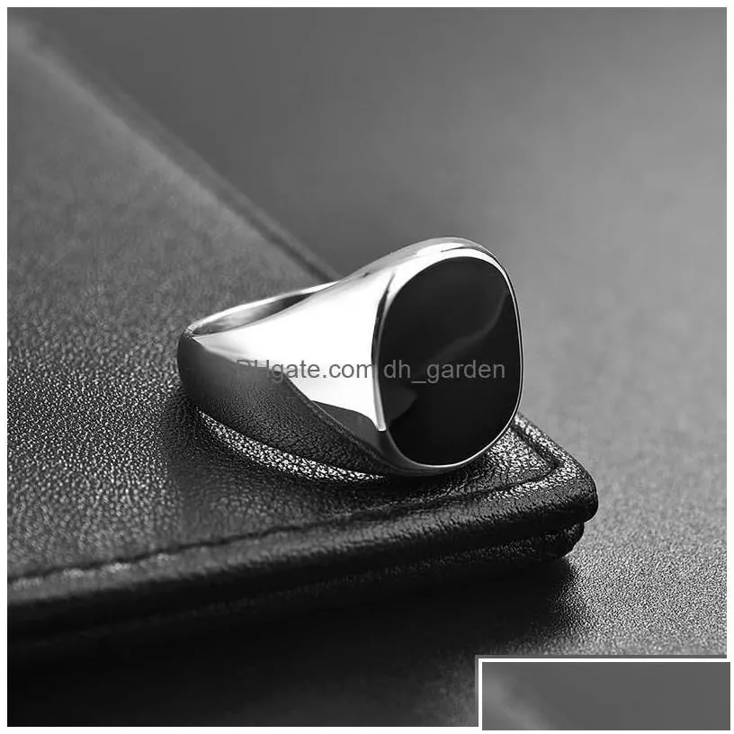 band rings mens ring punk rock smooth stainless steel signet for men hip hop party jewelry drop delivery dhgarden otnww